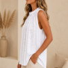 Elegante Witte Viscose Top met Geplooide Hals â One-Size Elegante Witte Viscose Top met Geplooide Hals â One-Size