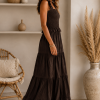 Donkerbruine Maxi Jurk One-Size Donkerbruine Maxi Jurk One-Size