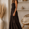 Donkerbruine Maxi Jurk One-Size Donkerbruine Maxi Jurk One-Size