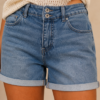 Dames denim short met stretch Detail Dames denim short met stretch Detail