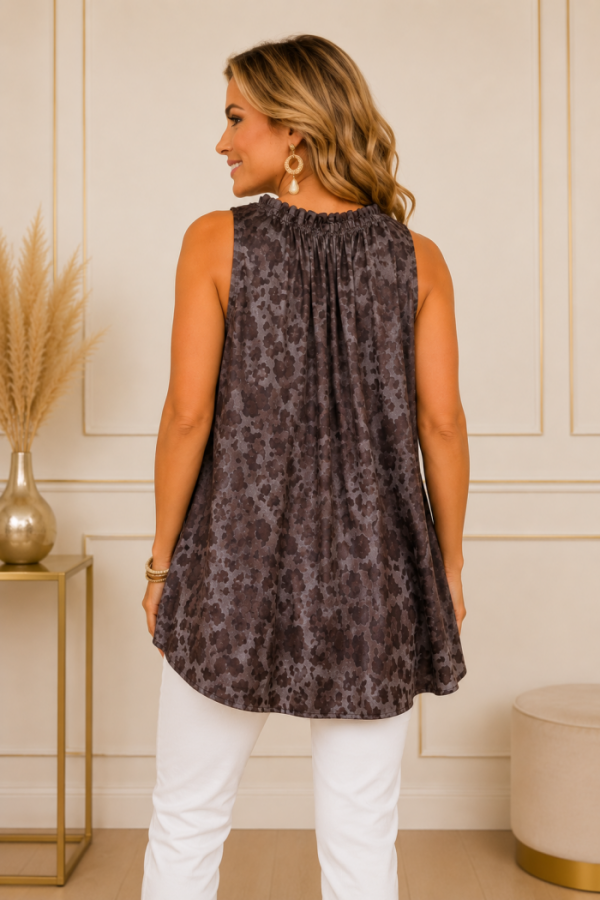 Elegante Donkerbruine Top Elegante Donkerbruine Top