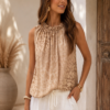Elegante Top Licht Bruin Elegante Top Licht Bruin