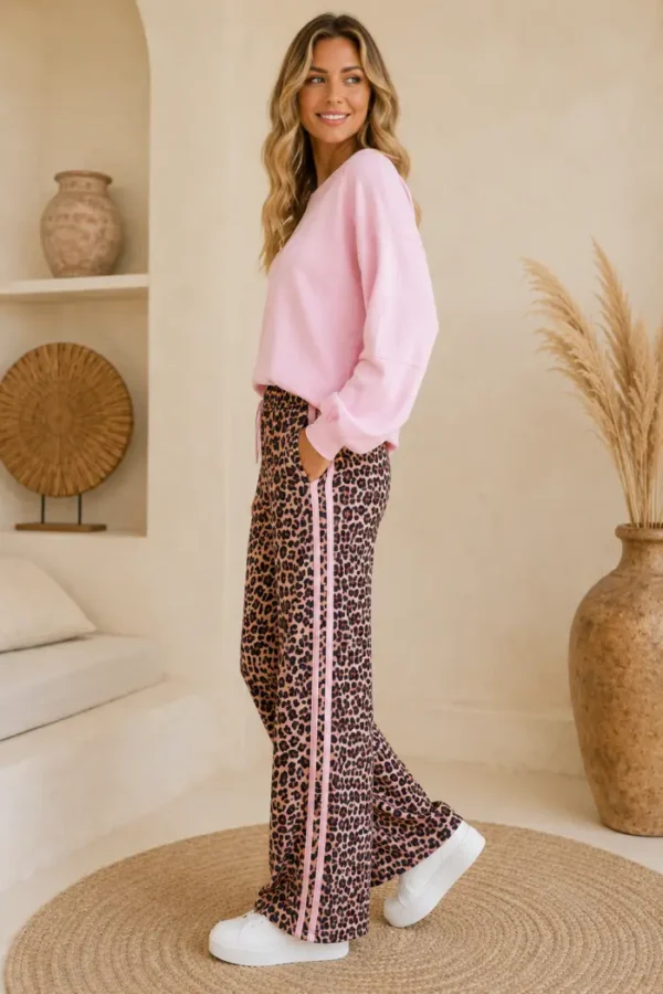 Roze Vrijetijdspak met Panterprint