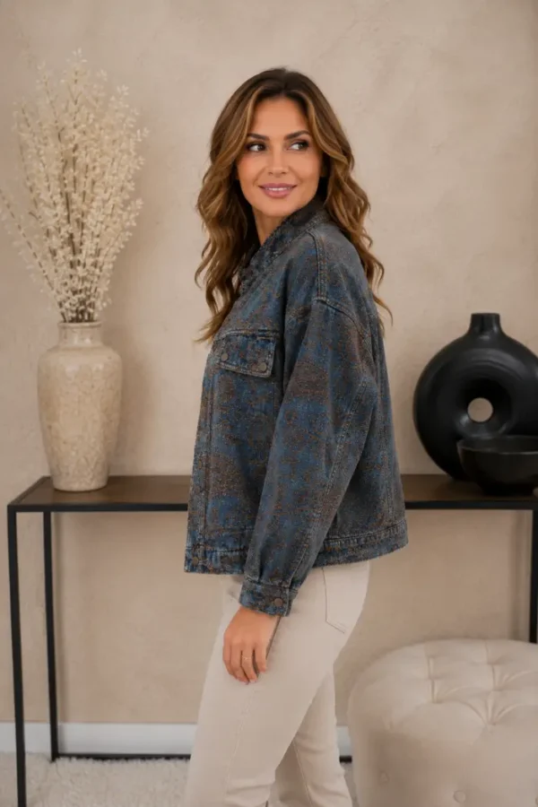 Blauw Denim Jasje zijkant Blauw Denim Jasje zijkant