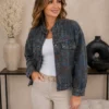 Blauw Denim Jasje zijkant Blauw Denim Jasje