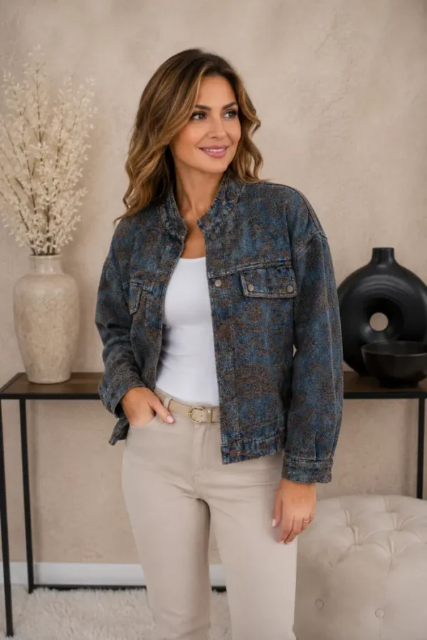 Blauw Denim Jasje zijkant Blauw Denim Jasje
