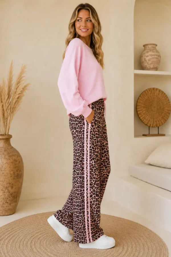 Roze Vrijetijdspak met Panterprint