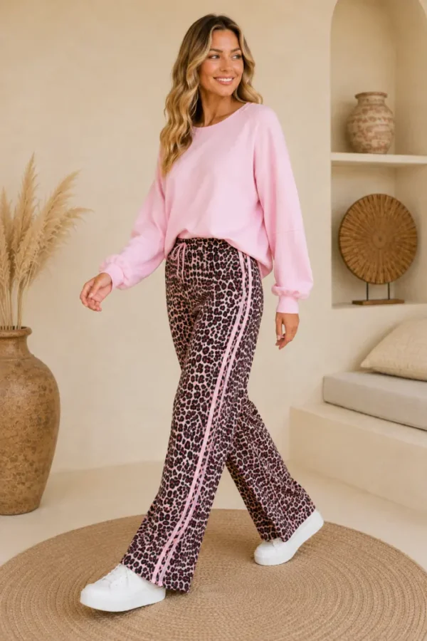 Roze Vrijetijdspak met Panterprint