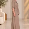 Taupe 2-Delig Damespak One-Size rechts Taupe 2-Delig Damespak One-Size rechts