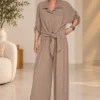 Taupe 2-Delig Damespak One-Size standaard Taupe 2-Delig Damespak One-Size standaard