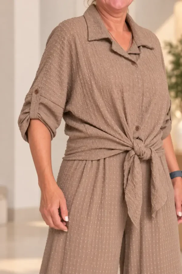 Taupe 2-Delig Damespak One-Size detail Taupe 2-Delig Damespak One-Size detail