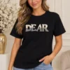 Zwart Dames T-shirt DEAR Zwart Dames T-shirt DEAR