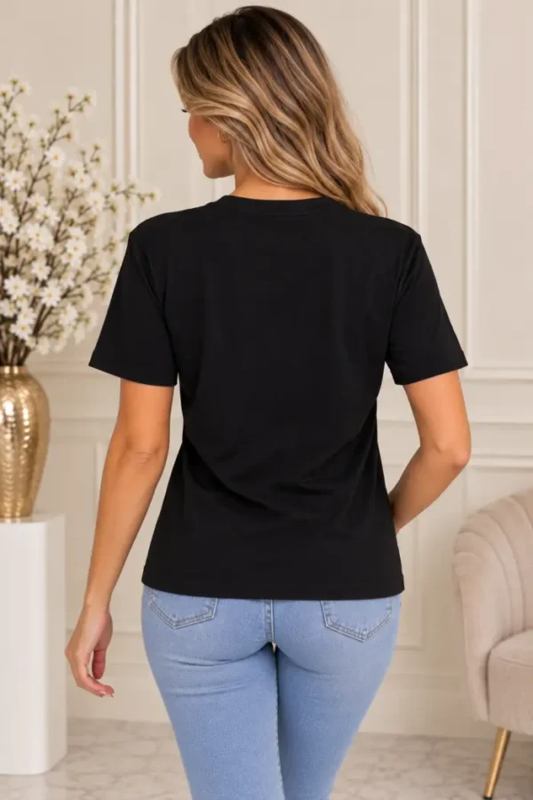 Zwart Dames T-shirt DEAR Zwart Dames T-shirt DEAR