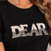 Zwart Dames T-shirt DEAR Zwart Dames T-shirt DEAR